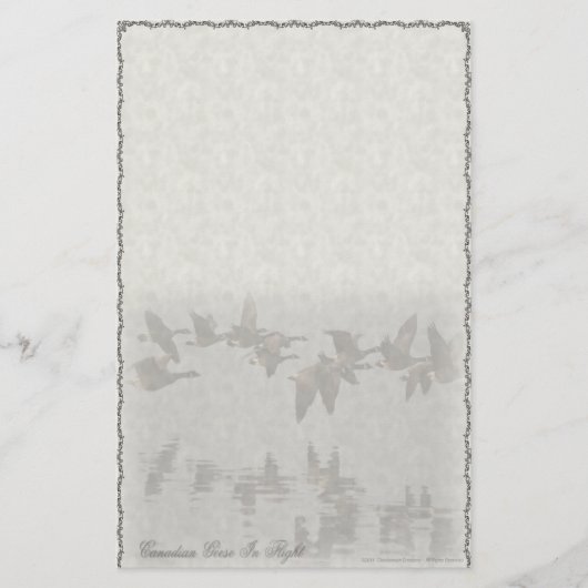 Canadese ganzen in aangepaste vliegserieën briefpapier (Voorkant)