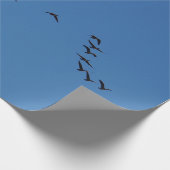 Canadese ganzen in vlucht cadeaupapier (Hoek)