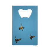 Canadese ganzen in vlucht creditkaart flessenopener (Achterkant)