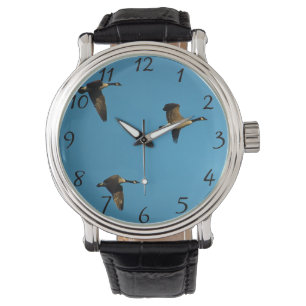 Canadese ganzen in vlucht horloge