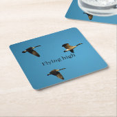 Canadese ganzen in vlucht kartonnen onderzetters (Schuin)