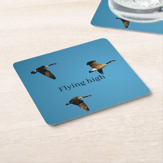 Canadese ganzen in vlucht kartonnen onderzetters (Schuin)