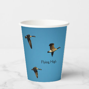 Canadese ganzen in vlucht papieren bekers