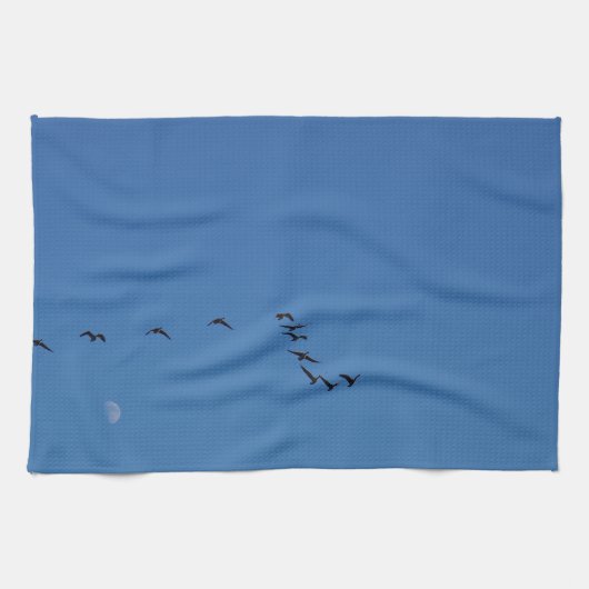 Canadese ganzen in vlucht theedoek (Horizontaal)