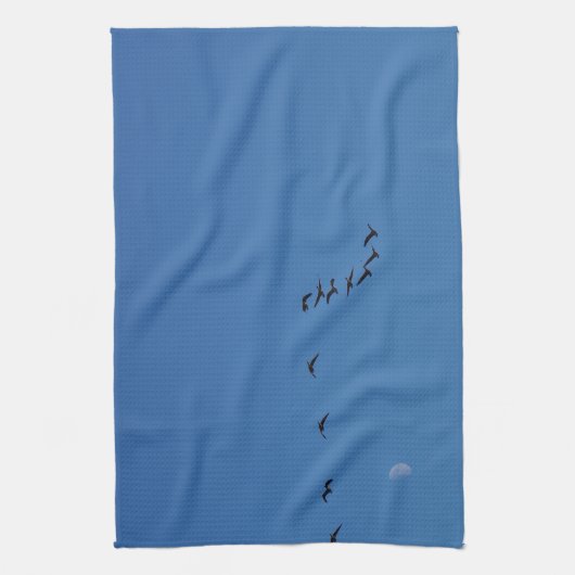 Canadese ganzen in vlucht theedoek (Verticaal)