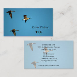 Canadese ganzen in vlucht visitekaartje