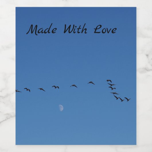 Canadese ganzen in vlucht wijn etiket (Enkel label)