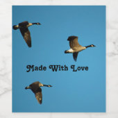 Canadese ganzen in vlucht wijn etiket (Enkel label)