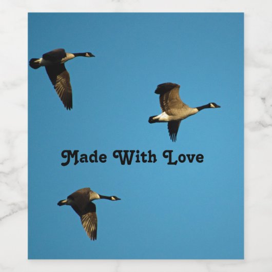 Canadese ganzen in vlucht wijn etiket (Enkel label)