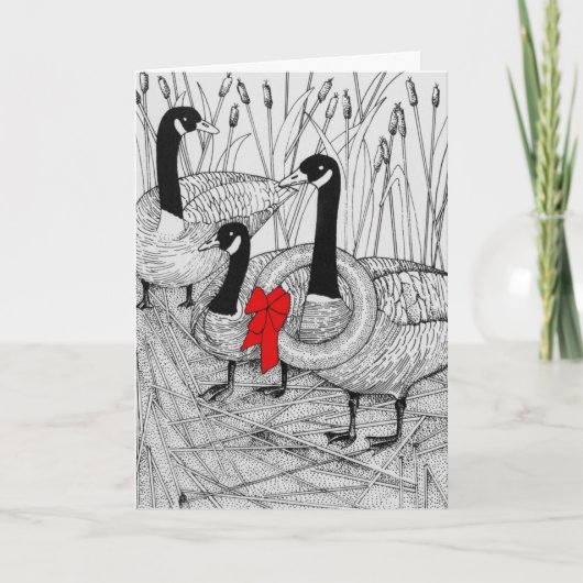 Canadese ganzen Kerstmis Feestdagen Kaart (Voorkant)