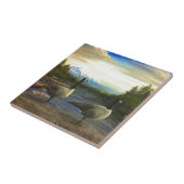 Canadese ganzen op het Beaver Lake. Tegeltje (Zijkant)