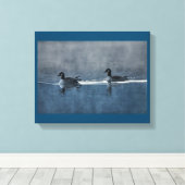 Canadese ganzen op het Canvas Lake (Insitu (Houten vloer))