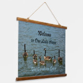 Canadese ganzen Welkom in Ons Lake House Hangend Wandkleed (Gebogen)
