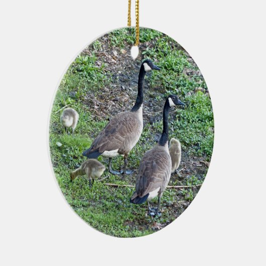 Canadese ganzenfamilie keramisch ornament (Rechts)