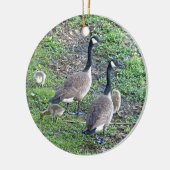 Canadese ganzenfamilie keramisch ornament (Links)