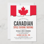 Canadese Gedekte Cuisine | Flag White Invite Kaart (Voorkant)