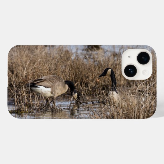 Canadese Gese Snack Time iPhone Case (Achterkant (horizontaal))