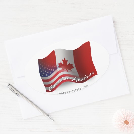 Canadese Golfvlag Ovale Sticker (Envelop)