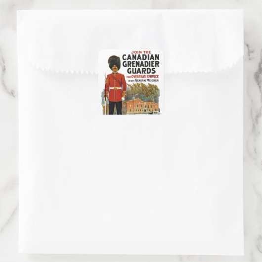 Canadese Grenadier Guards Vierkante Sticker (Tas)