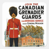 Canadese Grenadier Guards Vierkante Sticker (Voorkant)