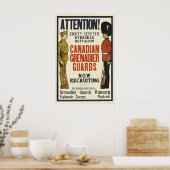 Canadese Grenadier Guards WWI rekruteringsaffiche Poster (Keuken)