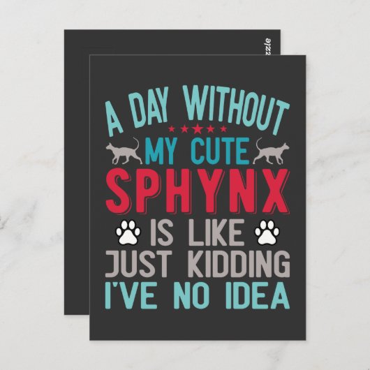Canadese haarloze Sphynx Cat Owner Funny Gezegde Briefkaart (Voorkant / Achterkant)