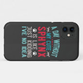 Canadese haarloze Sphynx Cat Owner Funny Gezegde Case-Mate iPhone Case (Achterkant (horizontaal))