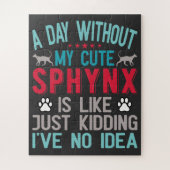Canadese haarloze Sphynx Cat Owner Funny Gezegde Legpuzzel (Verticaal)