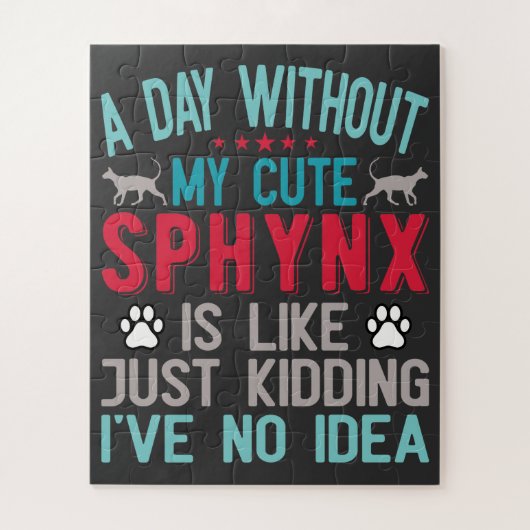 Canadese haarloze Sphynx Cat Owner Funny Gezegde Legpuzzel (Verticaal)