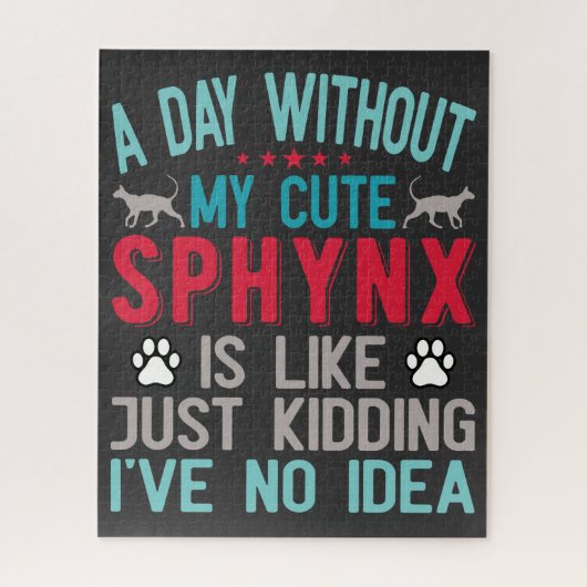 Canadese haarloze Sphynx Cat Owner Funny Gezegde Legpuzzel (Verticaal)