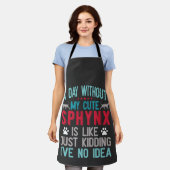 Canadese haarloze Sphynx Cat Owner Funny Gezegde Schort (Gedragen)