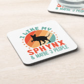 Canadese haarloze Sphynx Kat Eigenaar Humor Bier Onderzetter (Linkerzijde)