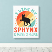 Canadese haarloze Sphynx Kat Eigenaar Humor Canvas Afdruk (Insitu (Houten vloer))