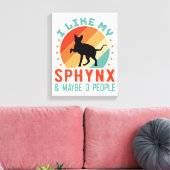 Canadese haarloze Sphynx Kat Eigenaar Humor Canvas Afdruk (Insitu (Woonkamer))