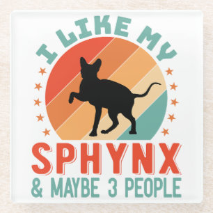 Canadese haarloze Sphynx Kat Eigenaar Humor Glazen Onderzetter
