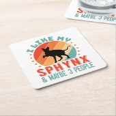 Canadese haarloze Sphynx Kat Eigenaar Humor Kartonnen Onderzetters (Schuin)