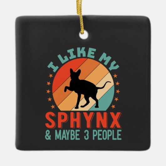 Canadese haarloze Sphynx Kat Eigenaar Humor Keramisch Ornament (Voorkant)