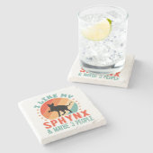 Canadese haarloze Sphynx Kat Eigenaar Humor Stenen Onderzetter (Zijkant)