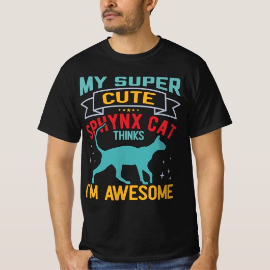 Canadese haarloze Sphynx Kat Grappig T-shirt (Voorkant)