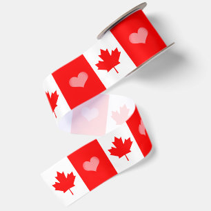 Canadese Hart, Canadese Lint, Canadese Vlag Satijnen Lint