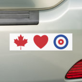 Canadese hartkrullende bumpersticker (Op auto)