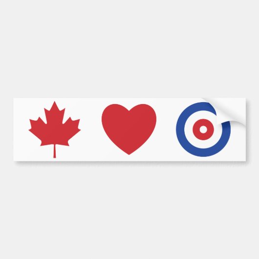 Canadese hartkrullende bumpersticker (Voorkant)