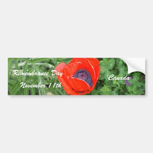 Canadese herdenkingsdag november+11e papaver bumpersticker (Voorkant)