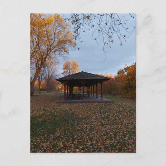 Canadese herfst en een pagode briefkaart (Voorkant)