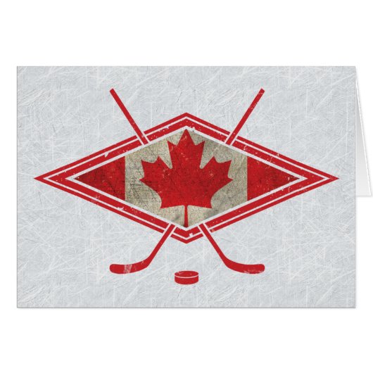 Canadese Hockey Flag Logo Kaart (Voorkant Horizontaal)