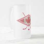 Canadese Hockey Flag Logo Matglas Bierpul (Voorkant links)