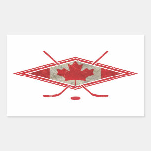 Canadese Hockey Flag Logo Rechthoekige Sticker
