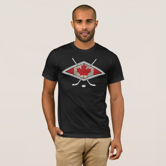 Canadese Hockey Flag Logo T-shirt (Voorkant volledig)