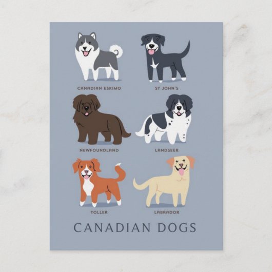 Canadese honden briefkaart (Voorkant)