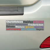 Canadese hoofdsteden bumpersticker (Op auto)